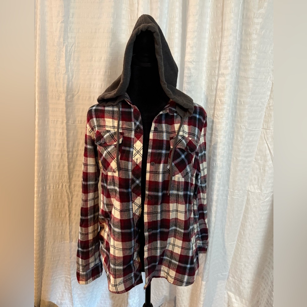 Plaid Hooded Flannel Shirt